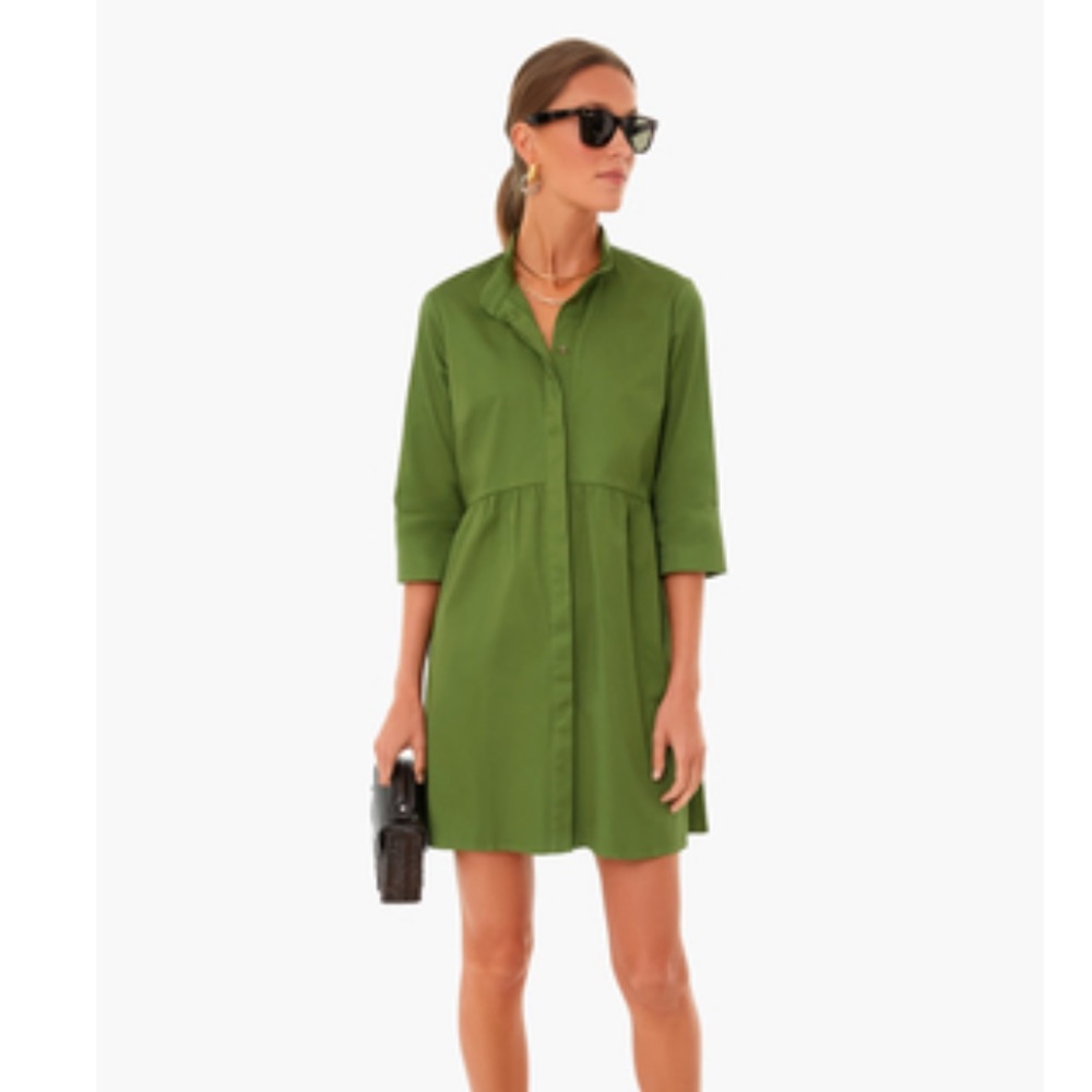 Ivy Green Stretch Crepe Royal Shirt Dress
